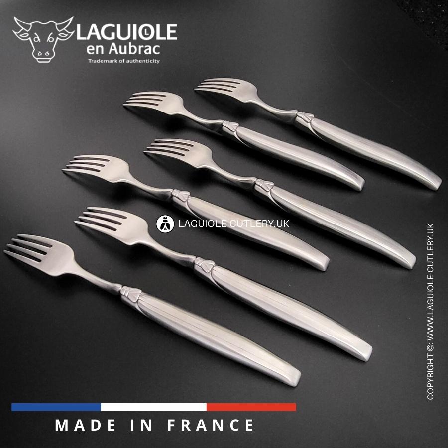 laguiole forks set of 6 stainless steel satin