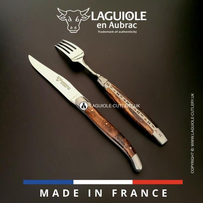 laguiole set of 1 knife and 1 fork grapevine