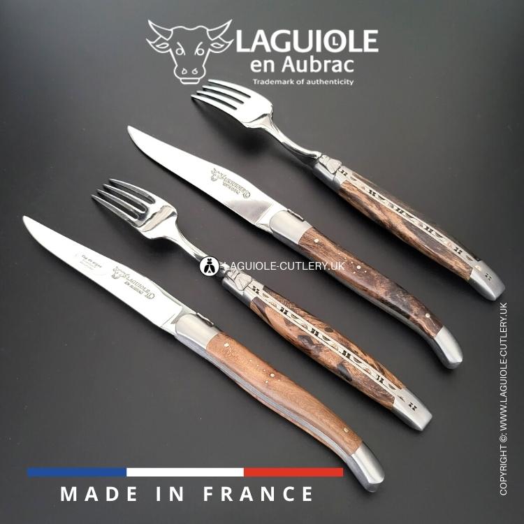 laguiole set of 2 knives and 2 forks grapevine