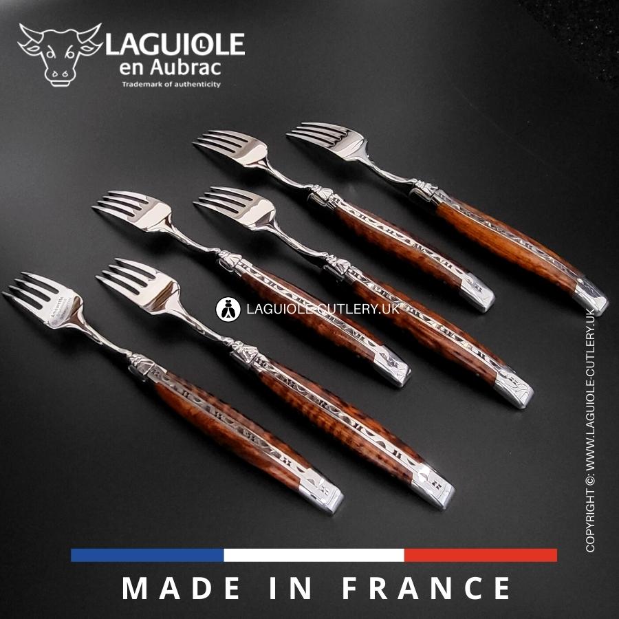 laguiole table forks set snakewood