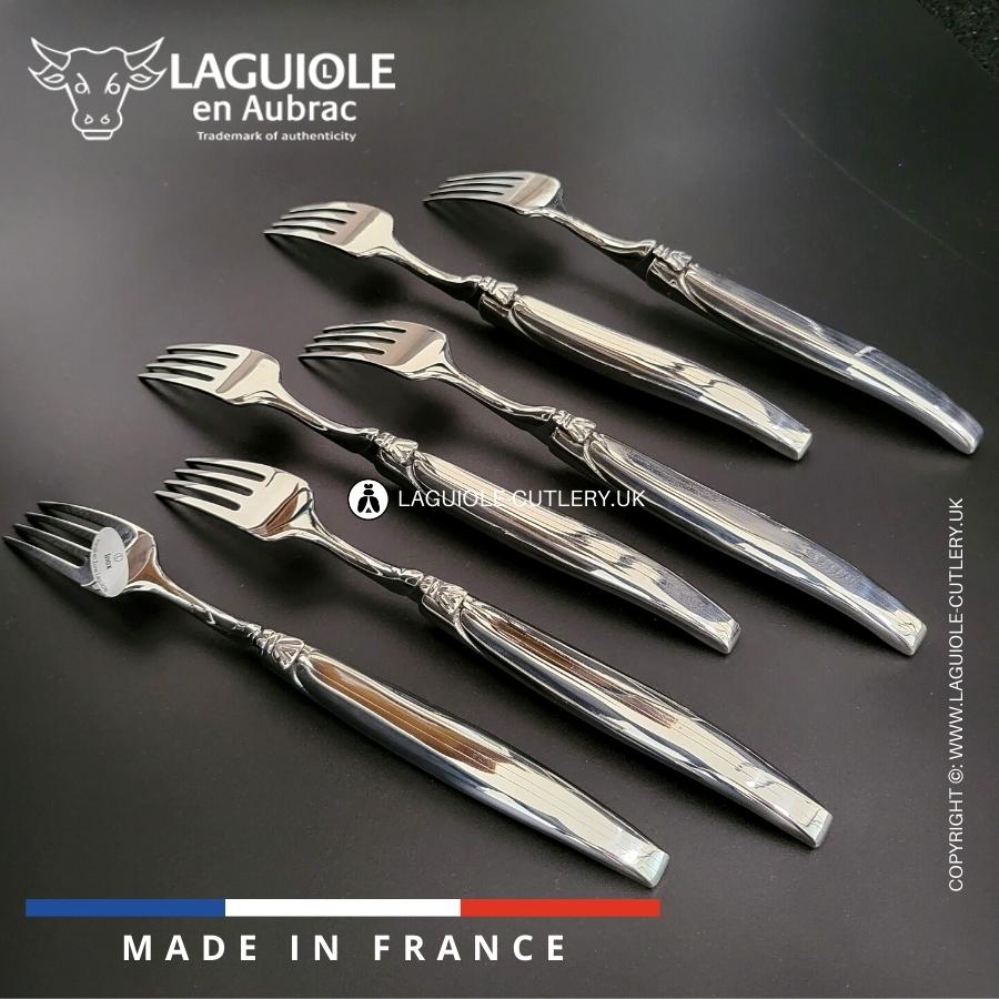 laguiole table forks set stainless steel shiny