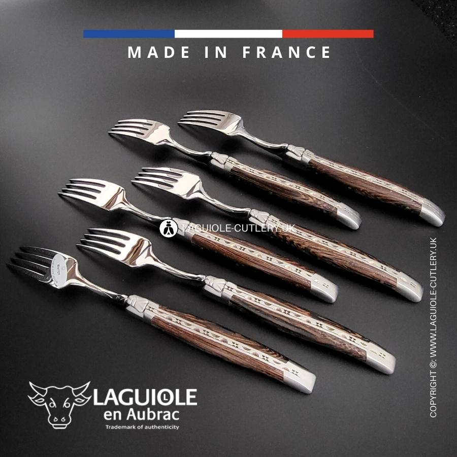 laguiole table forks set wenge wood