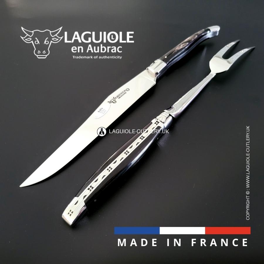 original carving set laguiole buffalo horn handle