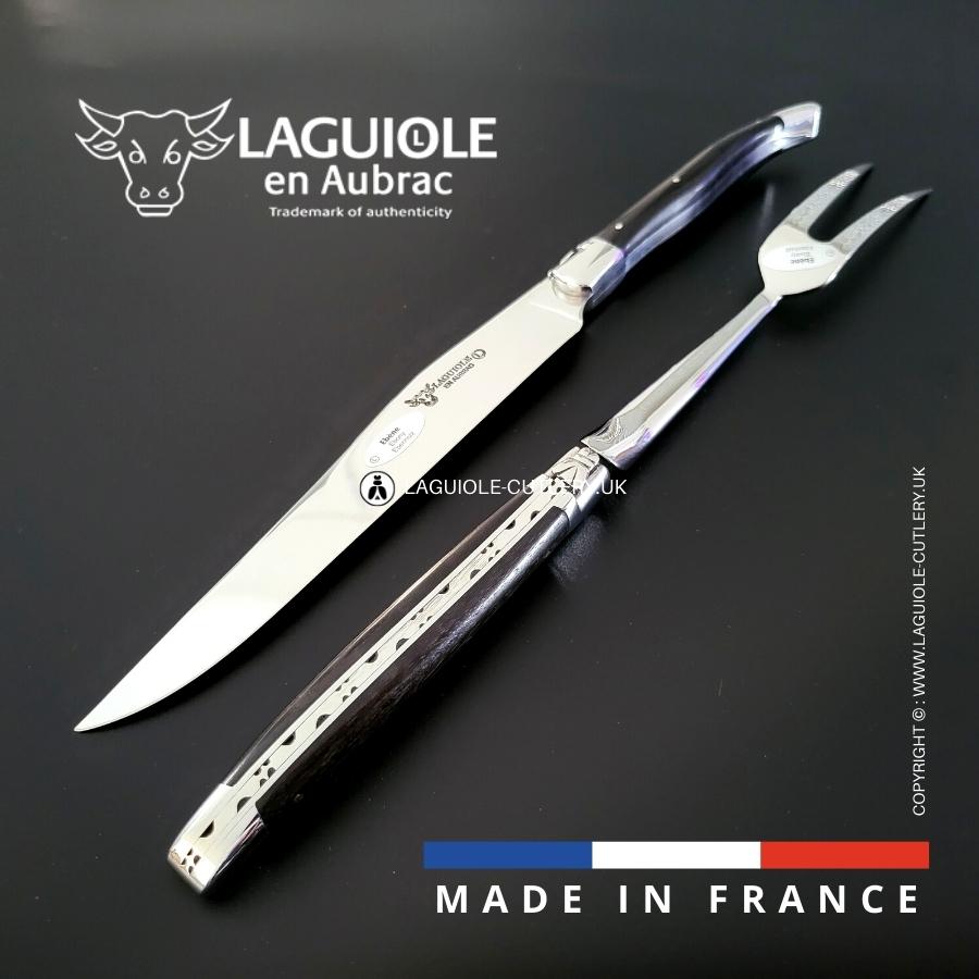 original carving set laguiole ebony wood handle