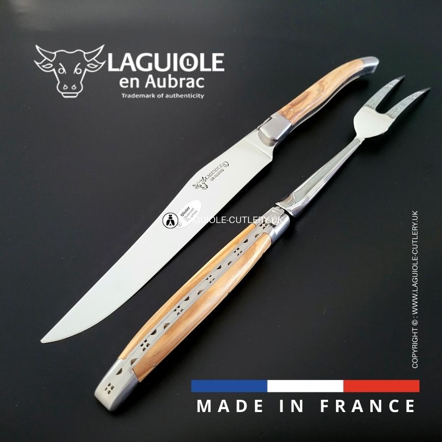 original carving set laguiole olivewood handle