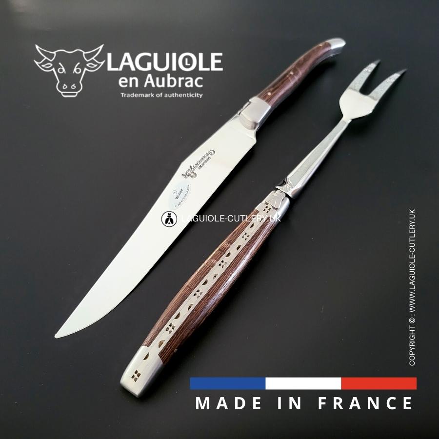 original carving set laguiole wenge wood handle