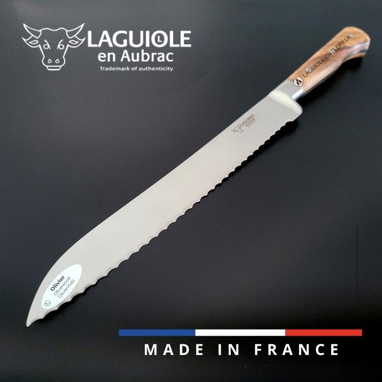 laguiole bread knife olivewood