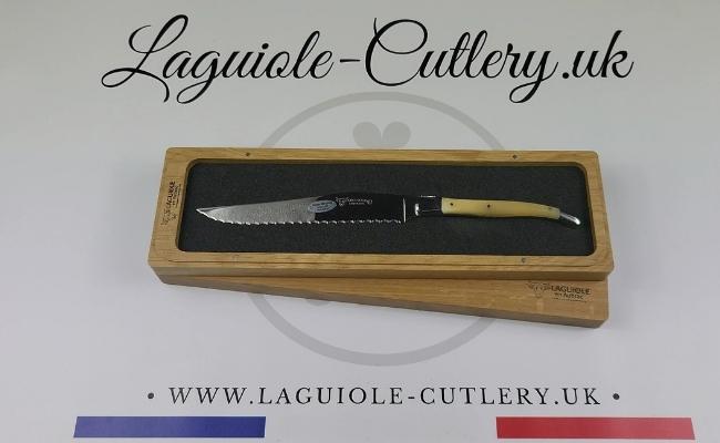 classic laguiole bread knife zebu horn tip