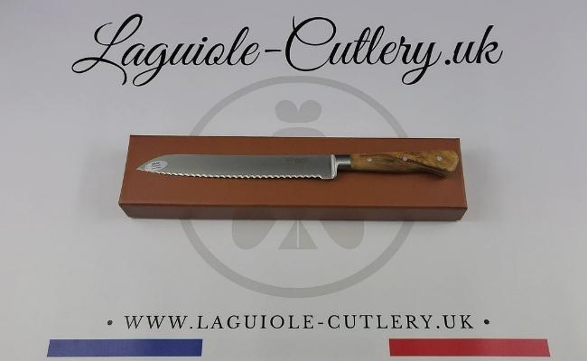 laguiole bread knife olivewood