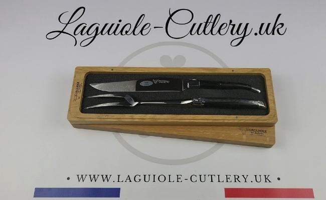 laguiole carving set ebony wood