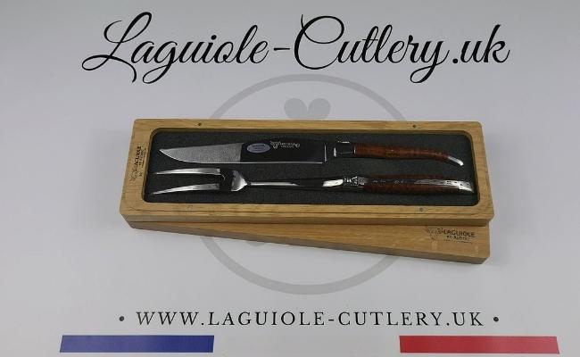 laguiole carving set snakewood