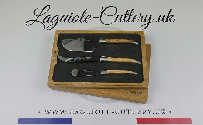 laguiole cheese knives set of 3 olivewood handles