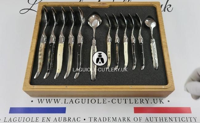 24-Piece Laguiole Cutlery Set Mixed Horn | Laguiole UK