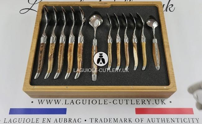 Laguiole 24-piece cutlery set with pistachio wood handles