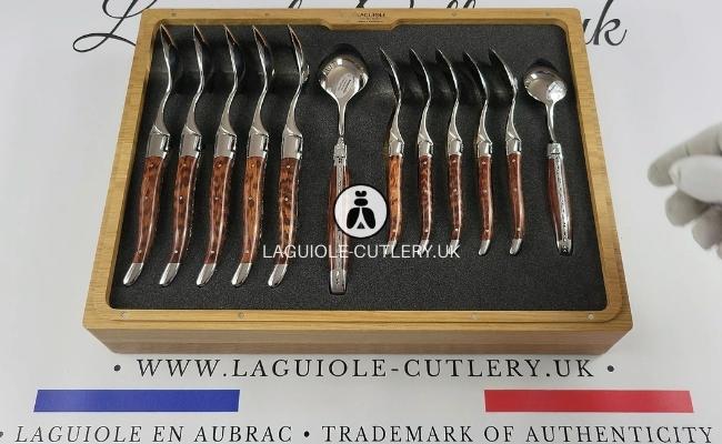 laguiole flatware set 24 piece snakewood handles