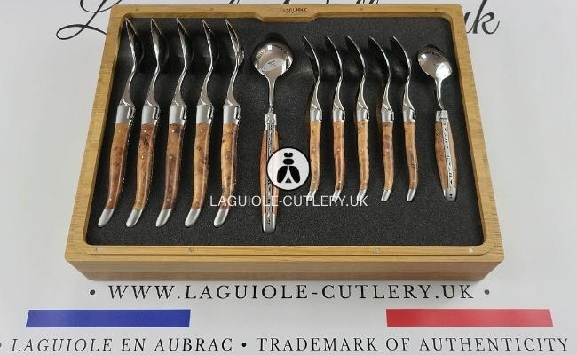 laguiole flatware set 24 piece thuya wood handles
