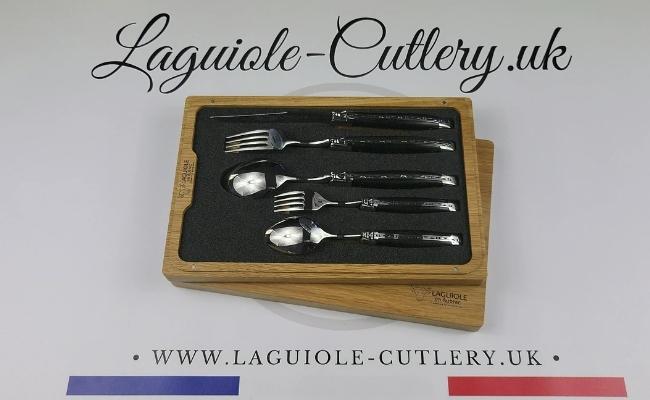 laguiole cutlery set of 5 ebony wood handles