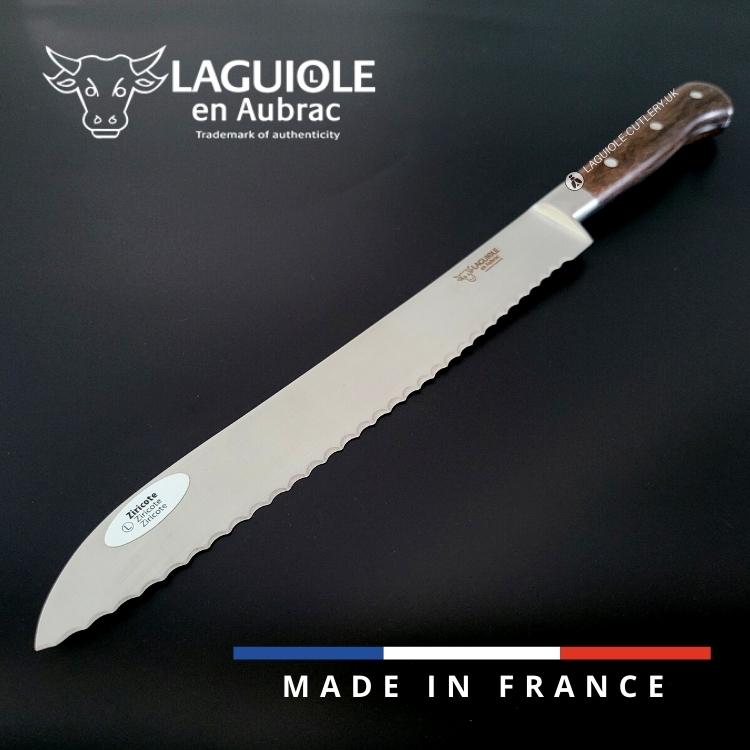 laguiole bread knife ziricote wood