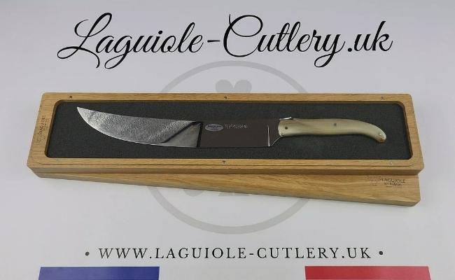 Laguiole champagne sabre with a zebu horn tip handle