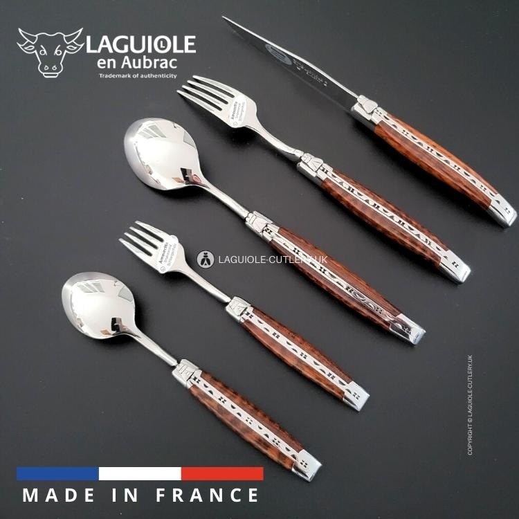 laguiole cutlery set of 5 snakewood