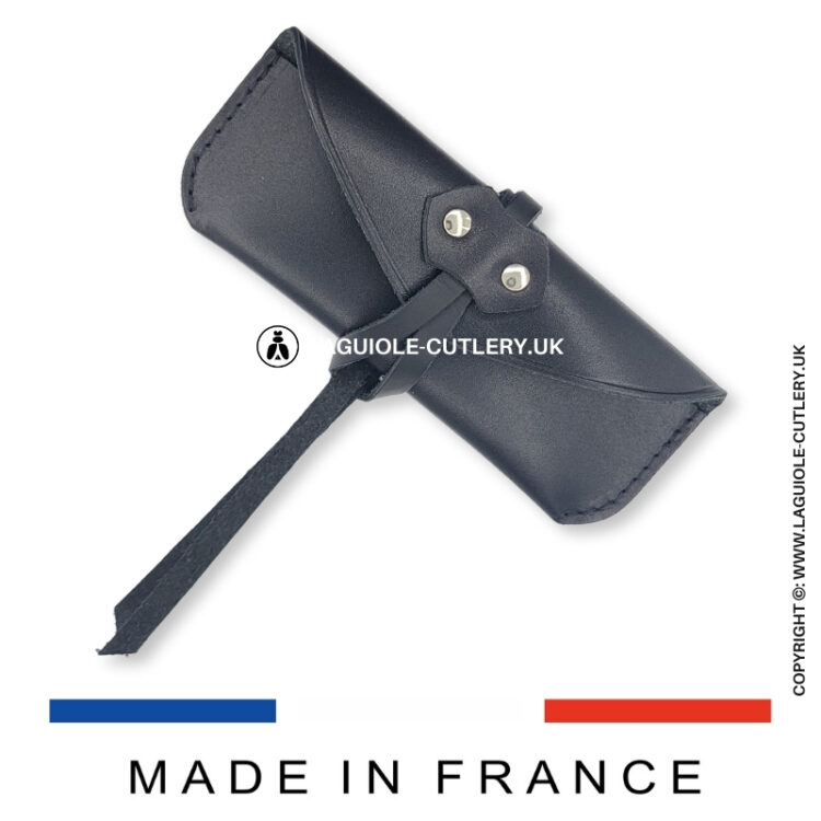 black horizontal leather sheath