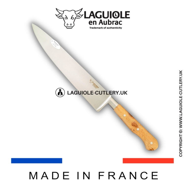 laguiole chef's knife juniper wood handle