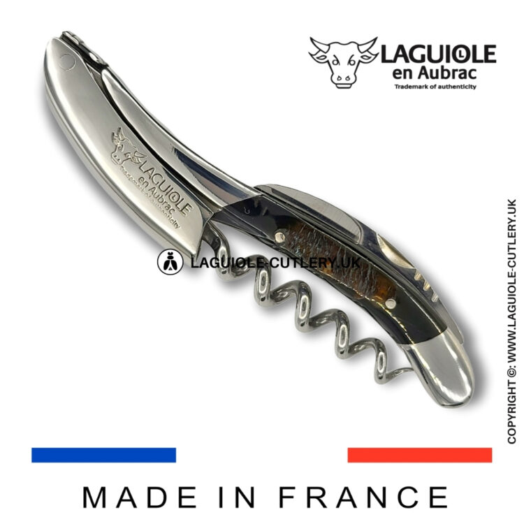 laguiole sommelier corkscrew buffalo bark horn