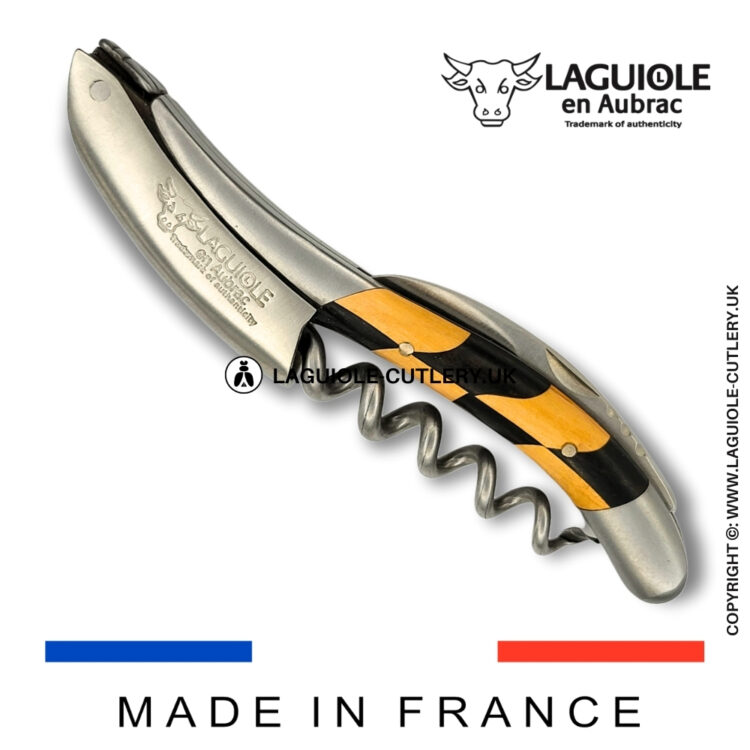 laguiole sommelier corkscrew ebony/olivewood inlay