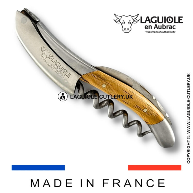 laguiole sommelier corkscrew oak wood