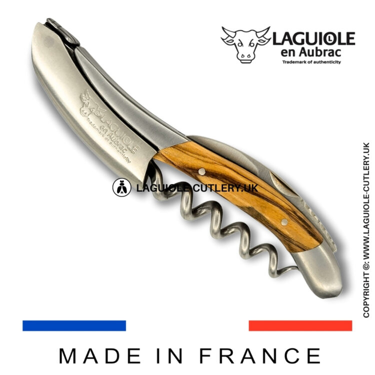 laguiole sommelier corkscrew olivewood