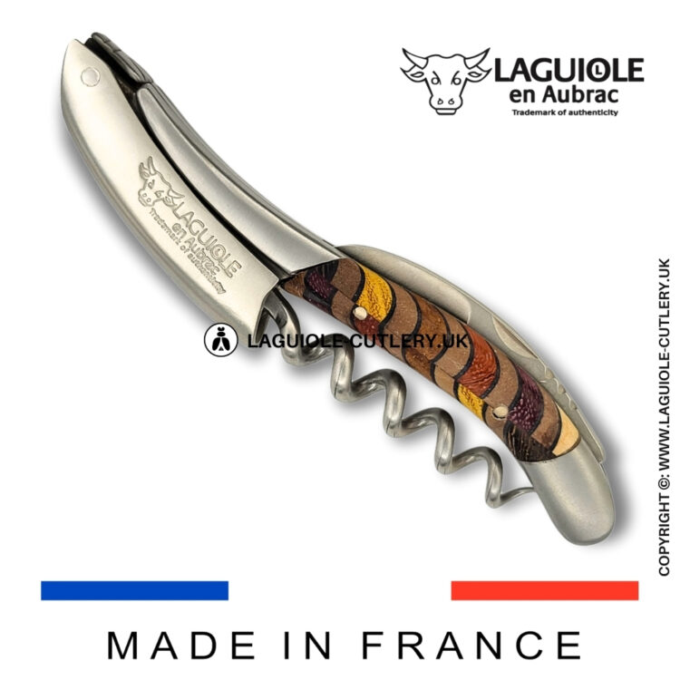 laguiole sommelier corkscrew rainbow marquetry