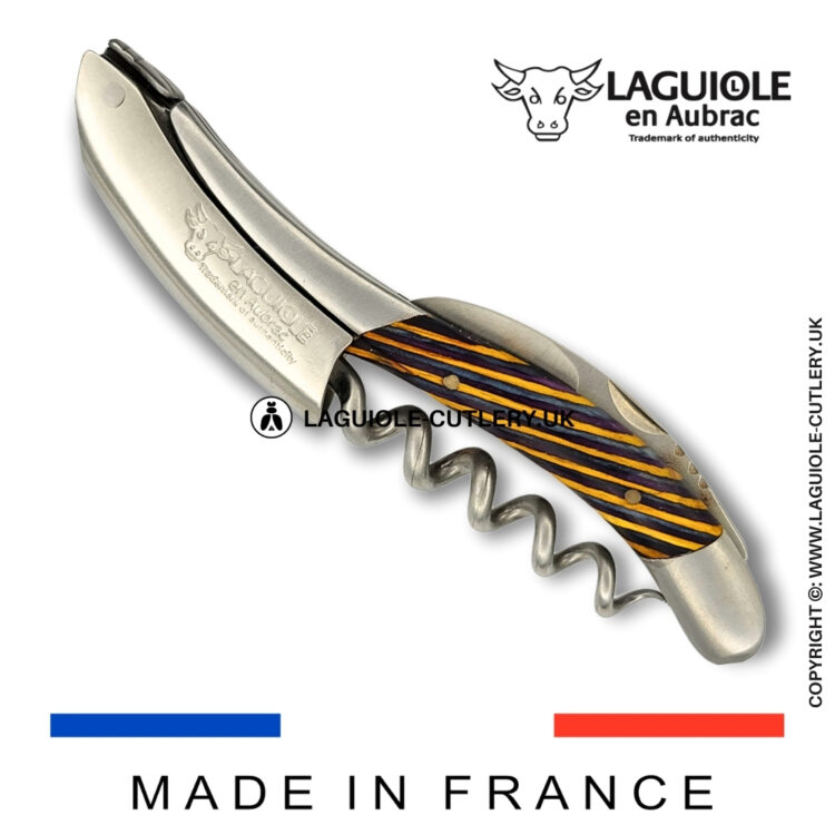 laguiole sommelier corkscrew yellow colorwave