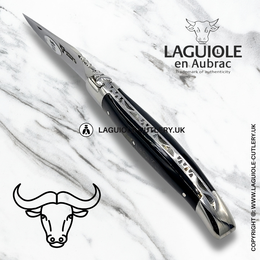 laguiole en aubrac pocket knife buffalo bark horn