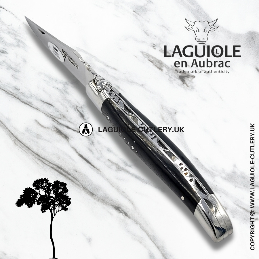 laguiole en aubrac pocket knife ebony wood