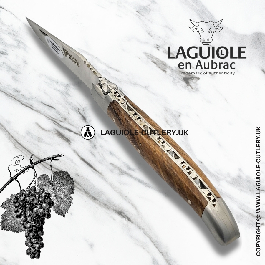 laguiole en aubrac pocket knife grapevine wood