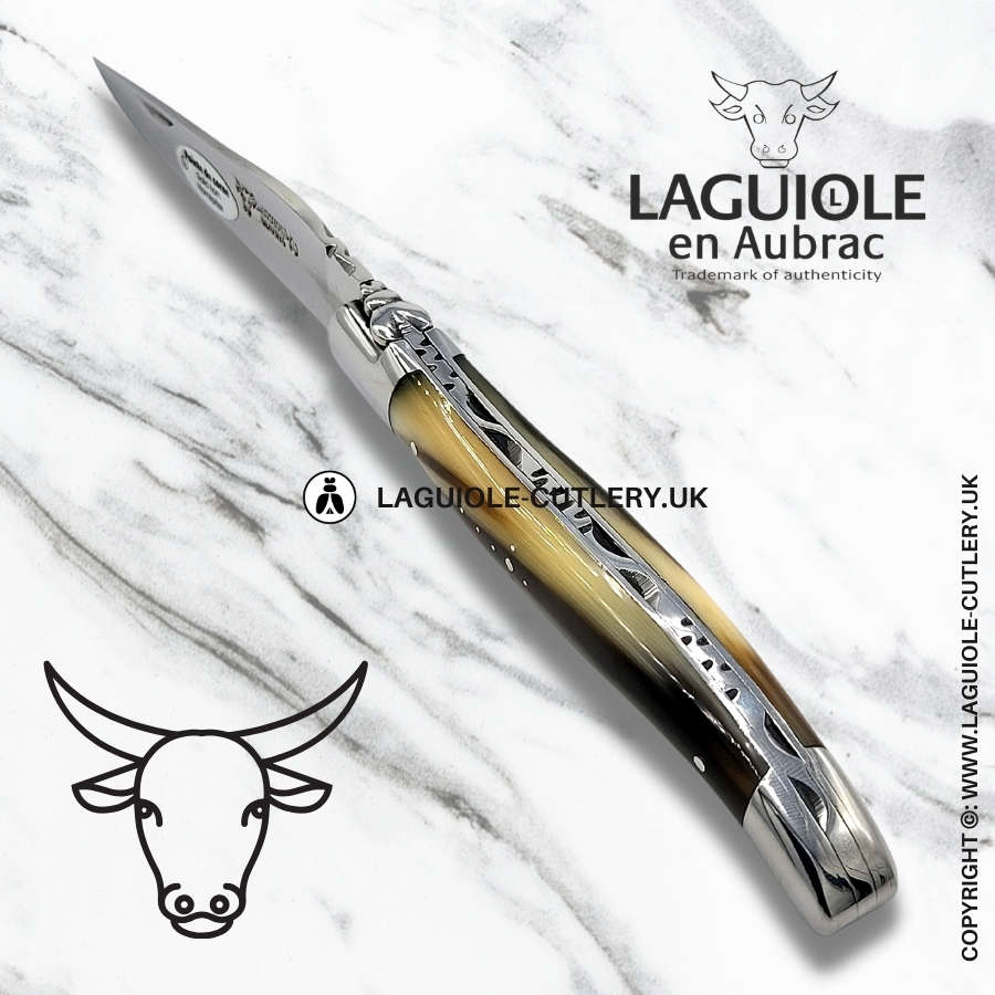 laguiole en aubrac pocket knife horn tip