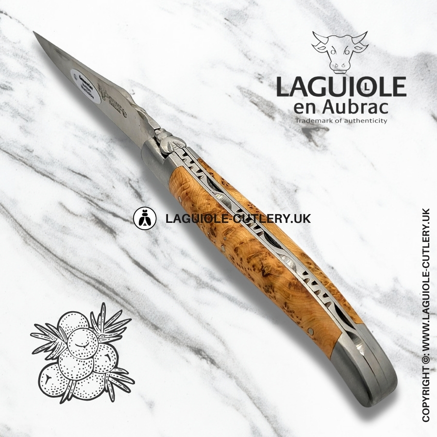 laguiole en aubrac pocket knife juniper wood