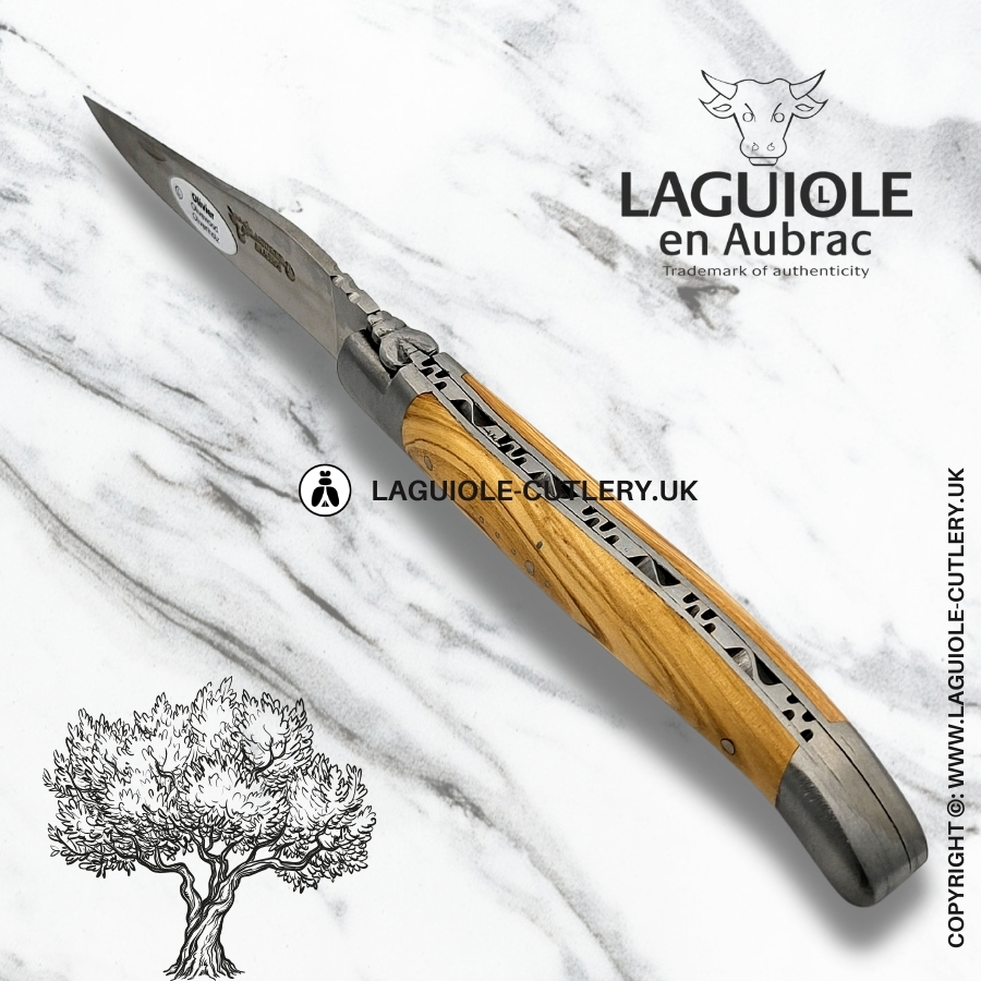 laguiole en aubrac pocket knife olivewood