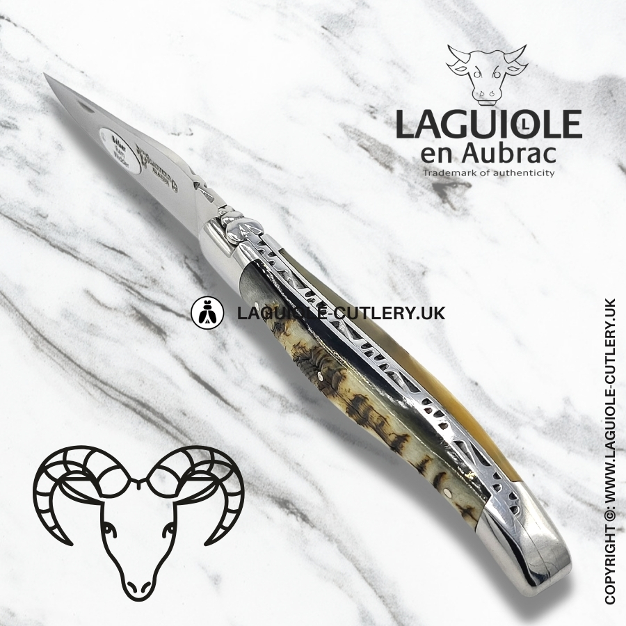 laguiole en aubrac pocket knife ram horn