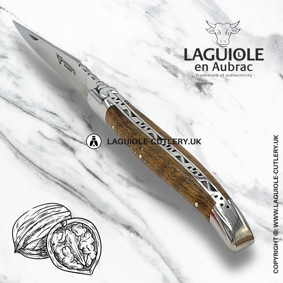laguiole en aubrac pocket knife walnut wood