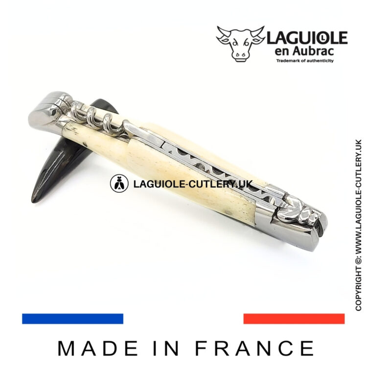 laguiole knife with corkscrew cattle bone