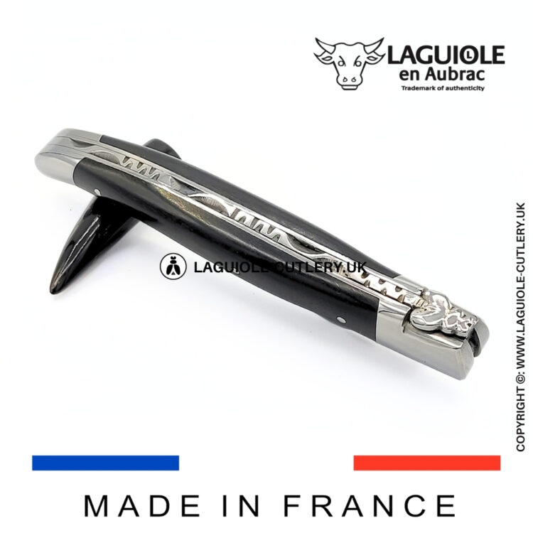 laguiole pocket knife ebony wood