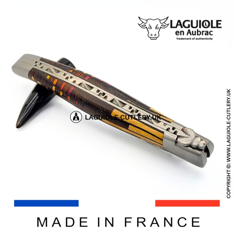 laguiole pocket knife etincelle marquetry
