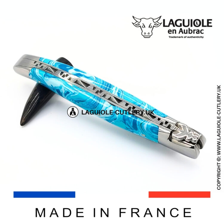 laguiole pocket knife larimar stone