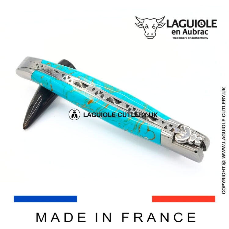 laguiole pocket knife turquoise stone
