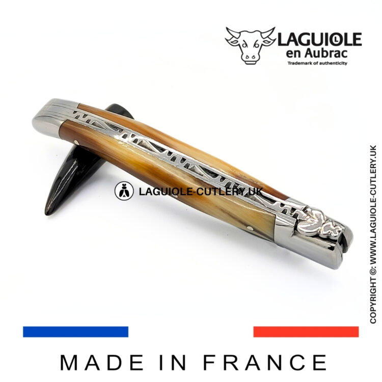 laguiole pocket knife zebu horn tip