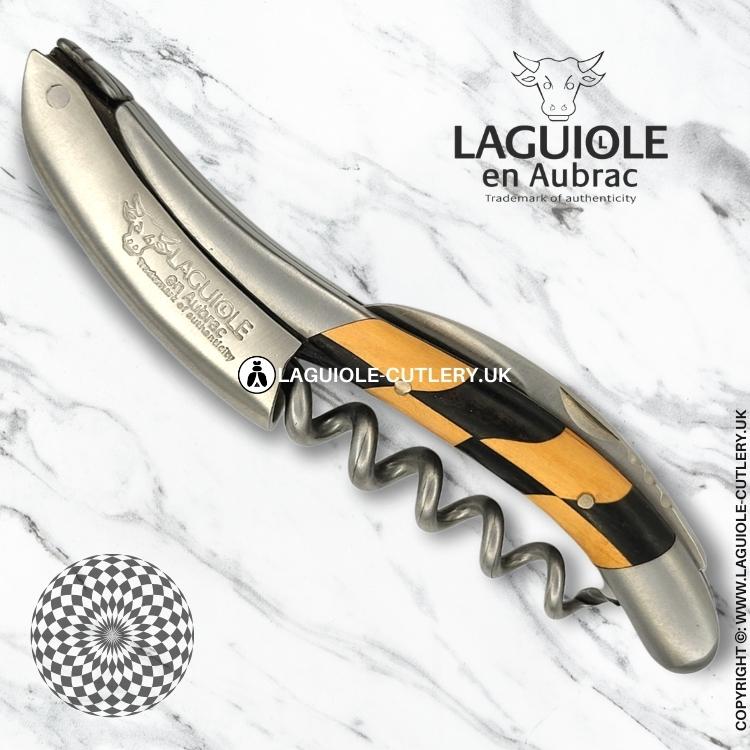 laguiole sommelier corkscrew ebony/olivewod inlay