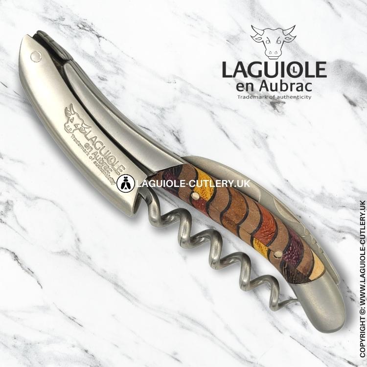 laguiole sommelier corkscrew rainbow marquetry