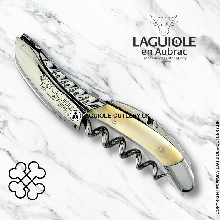 laguiole waiter's corkscrew with Twisted Bolster cattle bone