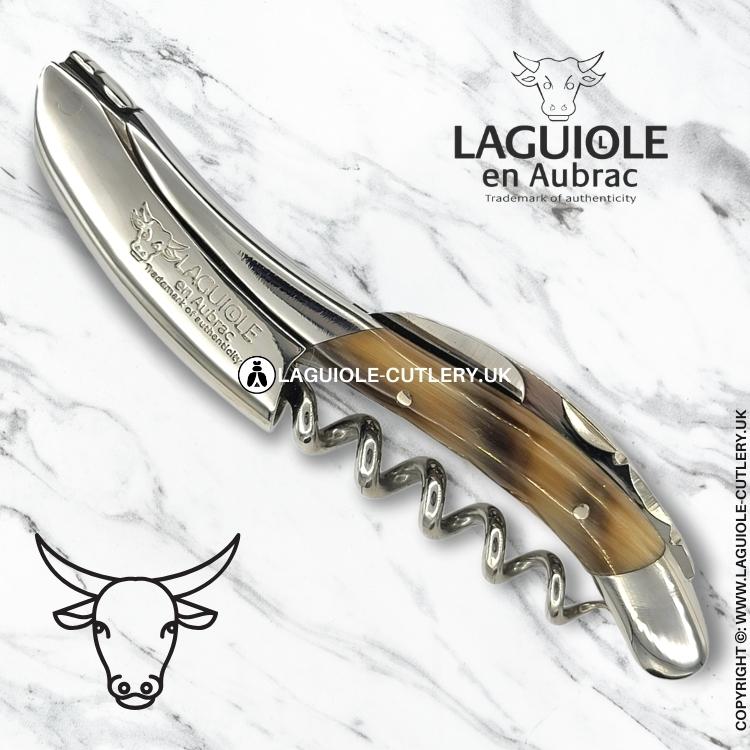 laguiole sommelier corkscrew zebu horn tip